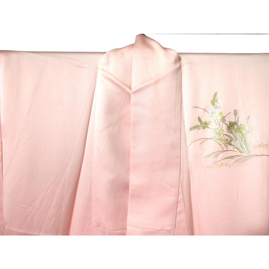 やまと誂え 箔押し 御所車 付下げ 訪問着 リサイクル ベビーピンク ピンク 桃色 桜色 正絹 牡丹 梅 結婚式 入学式 卒業式 お茶会 フォーマル |  | 08