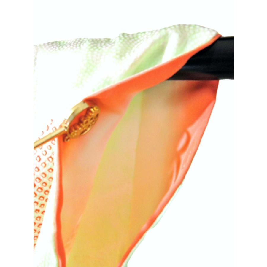 未使用　　アンティーク　正絹　しつけ付き　淡い黄緑色の絞り　楓　紅葉 小紋 手絞り パステルグリーン リサイクル お宮参り 七五三 パーティー お茶会 |  | 04