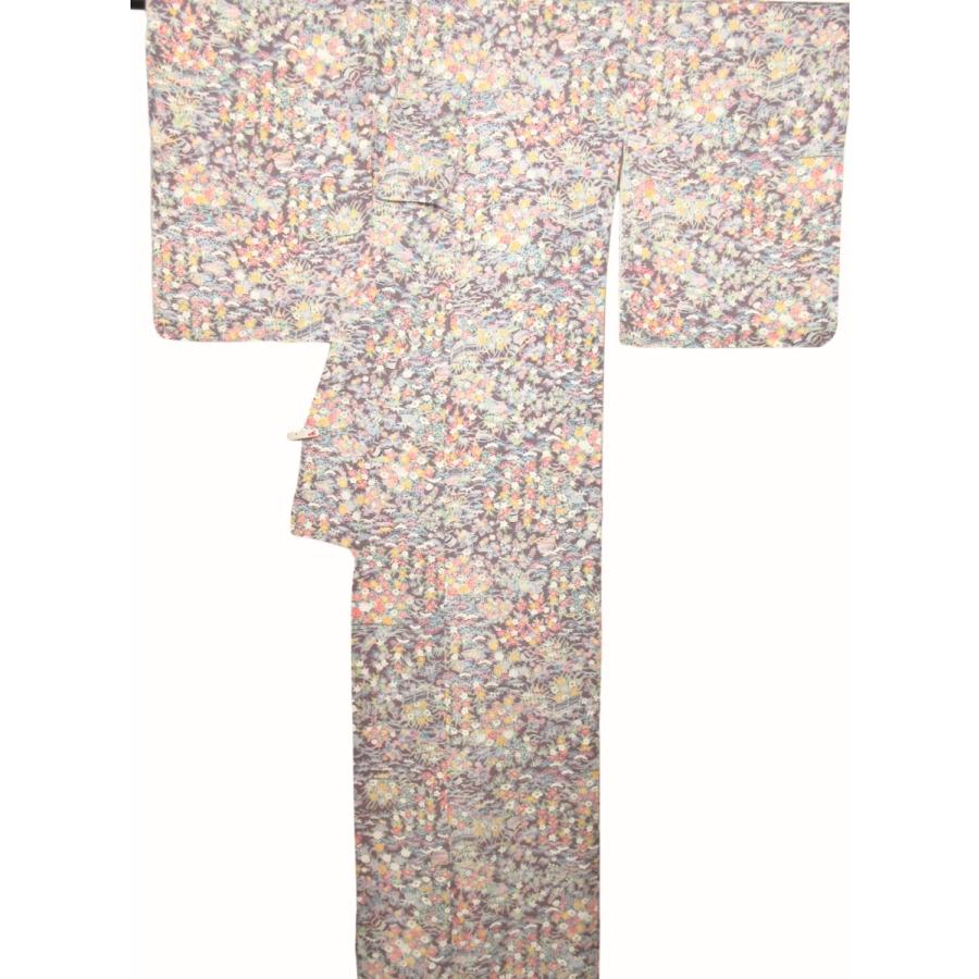 難なし　一部しつけ付き　美品　正絹 　パステル調　花柄 小紋 リサイクル　縮緬　総柄小紋　お茶会　会食　お稽古　普段着 格安　古典柄 |  | 07