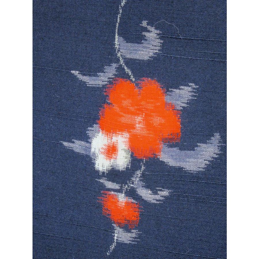 未使用　美品　シルク混 リサイクル　紬　紺色　青　絣　絣の着物　普段着　洒落着物　格安　花柄 |  | 05