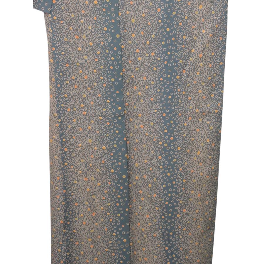 未使用に近い　美品　あられ模様 　小紋　正絹　リサイクル　緑の着物　縞模様　縦縞　粋な着物　お茶会　観劇　レストランでの食事　普段着　 格安 |  | 12