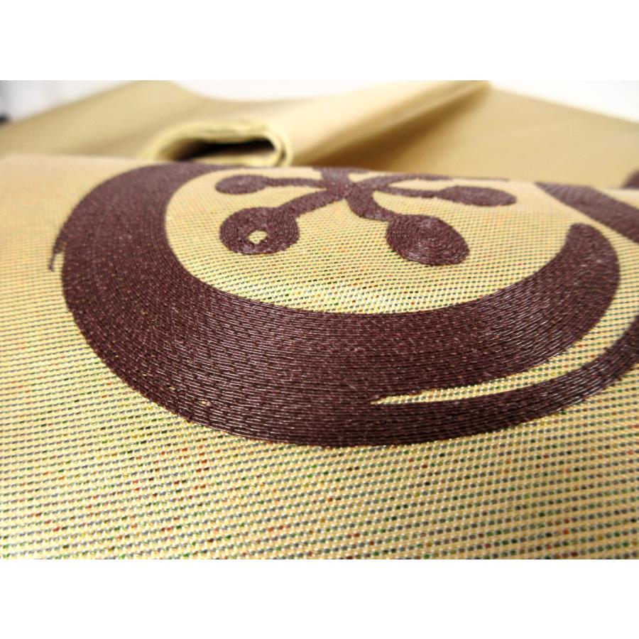難なし　抽象柄　刺繍　袋帯　正絹　リサイクル　個性的　渋い金　クリーム色　チューリップ　訪問着　付け下げ　色無地　紬訪問着 オーダーバッグ |  | 09