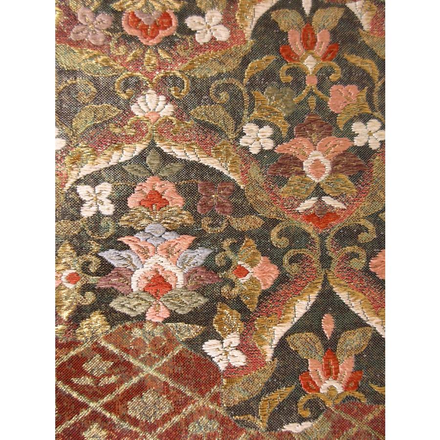 未使用　更紗文様　唐織　ふくれ織り　袋帯　緑色　正絹　リサイクル　金彩加工　訪問着　付け下げ　色無地　結婚式　披露宴 お茶会 オーダーバッグ |  | 04