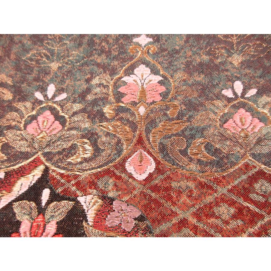 未使用　更紗文様　唐織　ふくれ織り　袋帯　緑色　正絹　リサイクル　金彩加工　訪問着　付け下げ　色無地　結婚式　披露宴 お茶会 オーダーバッグ |  | 07