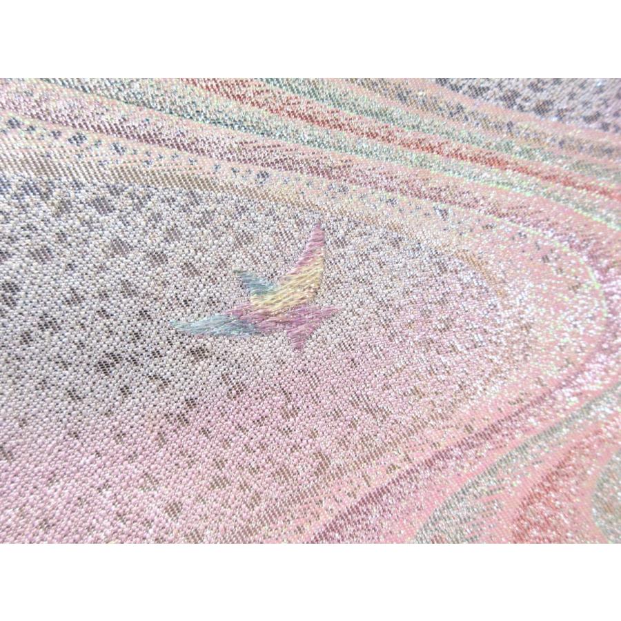 パステル調　リバーシブル　花丸文様　流水文　袋帯　正絹　キラキラ　リサイクル　蝶々　縞柄　訪問着　付け下げ　色無地　結婚式　披露宴 　オーダーバッグ |  | 15