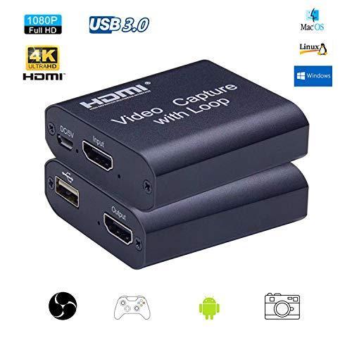 キャプチャーボード 4k Usb3 0 1080p Hdmiキャプチャカード ループアウト付き Hdmiループアウト 軽量小型 Windows Android A B08h1543ts Co2 通販 Yahoo ショッピング