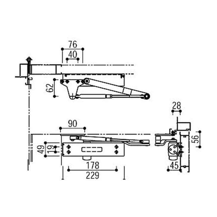 YKK AP ドア用 ドアクローザー HH4K11563 YS シルバー ykk