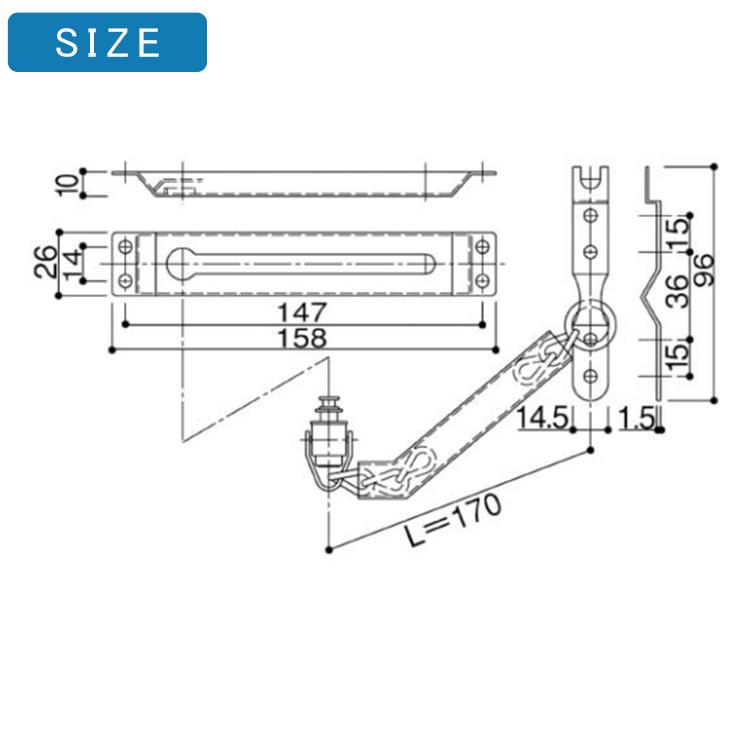 YKK AP 交換用 ドアチェーン HHJ0383 ＜交換手順書付＞ ハイドアD・2型