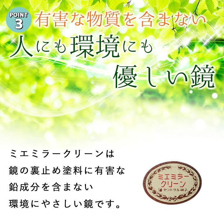 セントラル硝子 ミエミラークリーン 610×457mm 鏡 壁掛け ウォール