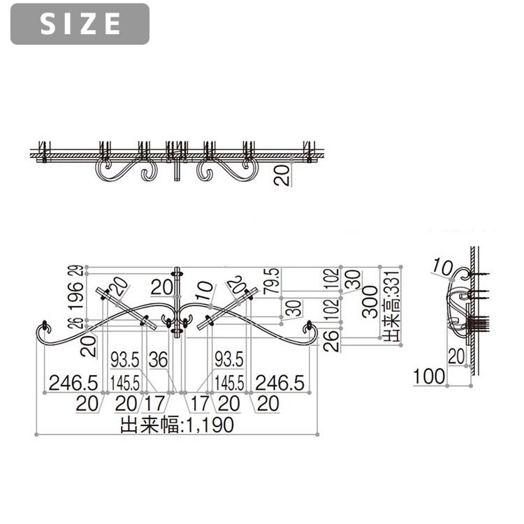 妻飾り ykk おしゃれ アルミ ER16型 壁飾り インテリア おしゃれ TEP ER-16 シャローネ エレガント 北欧 ウォールアクセサリー 新築祝い ギフト プレゼント