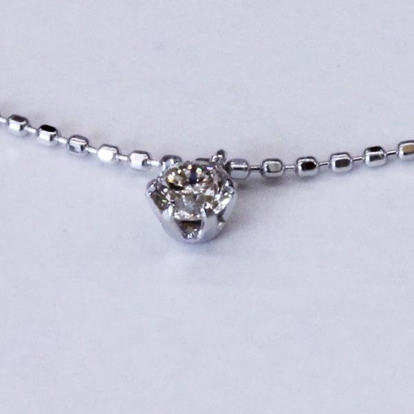 ダイヤネックレス・K18ホワイトゴールド／ダイヤモンド7石／0.50ct・K18WG・ステーションネックレス・ペンダントの画像