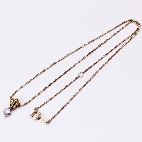 ダイヤプチネックレス・K18YG／ダイヤモンド0.326ct・ペンダント・K18イエローゴールド・ネックレスの画像