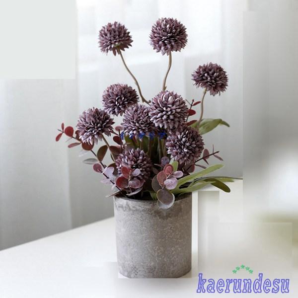 造花インテリア たんぽぽ かすみ草 鉢植え 卓上置き ミニ 枯れない花 装飾花 観葉植物 リアル 本物そっくり 花瓶 北欧風 ins |  | 05