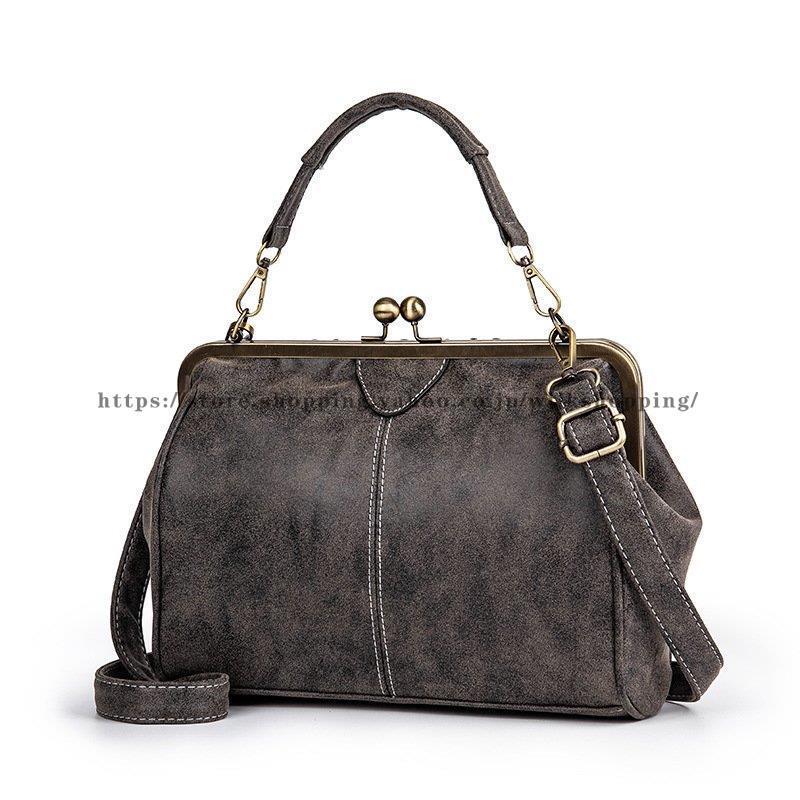 ショルダーバッグ ハンドバッグ 2way がま口 肩掛け 斜め掛け 手提げ レディース 女性 鞄 カバン フェイクレザー レザー調 内ポケット ファス | ブランド登録なし | 01