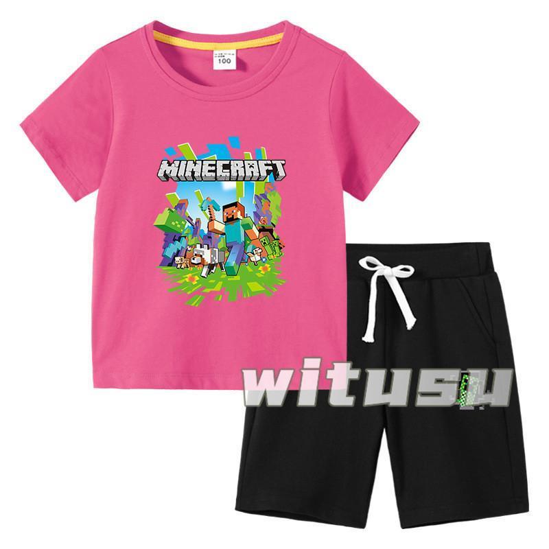春夏新作 子供用ショートスリーブ Tシャツ 短パンツ 上下セット 半袖 マインクラフト 男の子女の子向け ラウンドネック 小学生 幼稚園児 | ブランド登録なし | 14