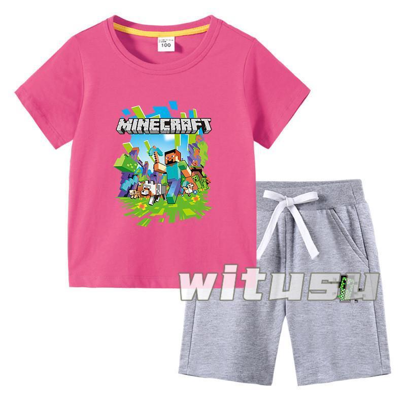 春夏新作 子供用ショートスリーブ Tシャツ 短パンツ 上下セット 半袖 マインクラフト 男の子女の子向け ラウンドネック 小学生 幼稚園児 | ブランド登録なし | 15