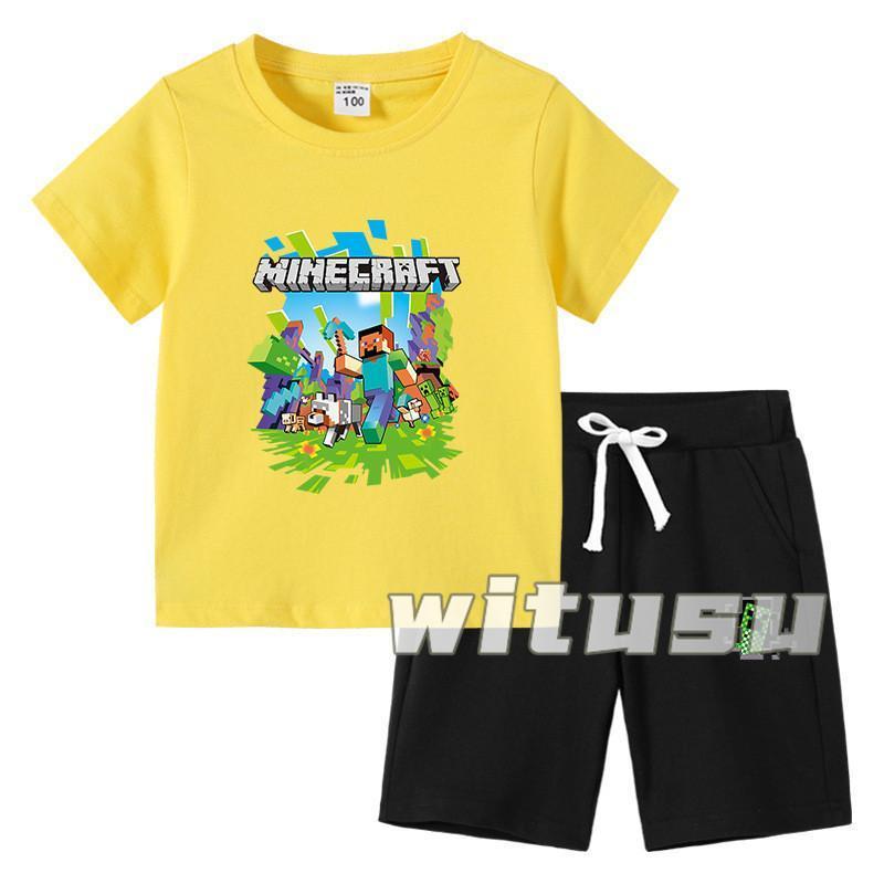 春夏新作 子供用ショートスリーブ Tシャツ 短パンツ 上下セット 半袖 マインクラフト 男の子女の子向け ラウンドネック 小学生 幼稚園児 | ブランド登録なし | 06