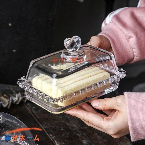 ケーキドーム ガラス ドーム蓋付 ハート飾り カップケーキスタンド 円形 四角形ケーキスタンド ケーキディスプレイスタンド お菓子 果物｜kimurashoujistore2｜02