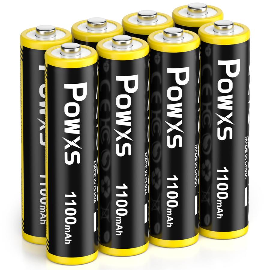 POWXS 単4電池 充電式 高容量1100mAh 約1300回使用可能 ８本入り ニッケル水素電池 低自己放電 液漏れ防止 単四充電池 単4充電池（Yahoo!・キムラスズカストア）