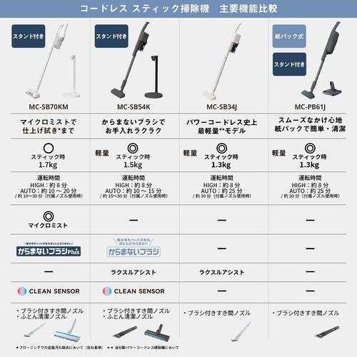 パナソニック MC-PB61J-A コードレススティック掃除機 紙パック式 ストーンブルーの画像