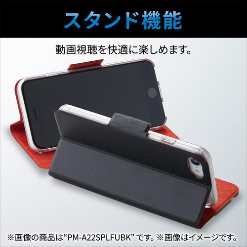 エレコム PM-A22SPLFUCB iPhone SE 第2、3世代 8／7 レザーケース 手帳型 UltraSlim 薄型 磁石付き クリアケース カーボン調(ブラック)｜kimuraya-select｜05