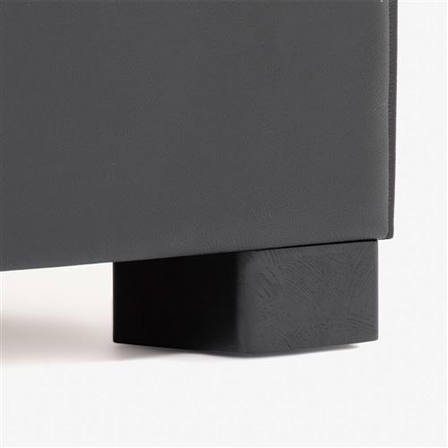 アウトレット公式 大塚家具 [ダブル]ベッドフレーム「Nレベッカ」半革張りブラック色 床板仕様 角脚