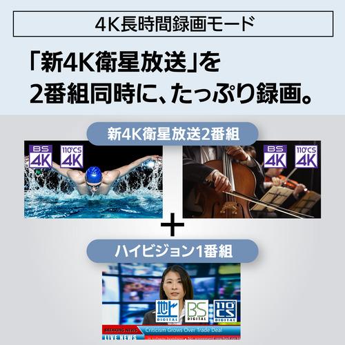 パナソニック DMR-4T205 ブルーレイディスクレコーダー ディーガ 2TB 3番組同時録画 BS・CS 4Kチューナー内蔵の画像