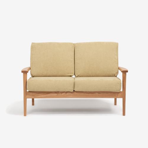 大塚家具［2人掛］ラブソファ「シネマ」本体＋ヌードクッション レッドオーク材ホワイトオーク色 カバーリングタイプ ※カバー別売 全９色【※AR対応】_8