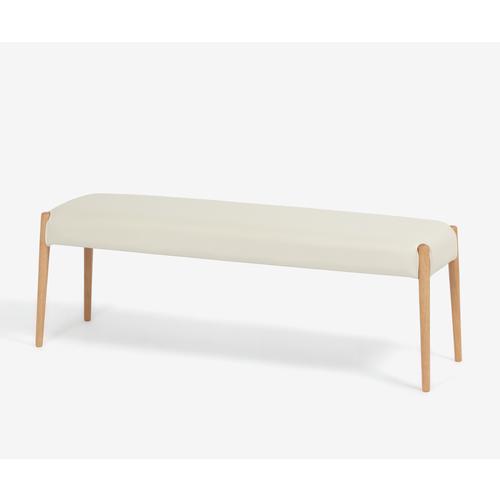 栗のベンチ82　おさら❕ 大塚家具 ベンチ「ユノ3A」幅125cm ホワイトオーク色 座面PVC