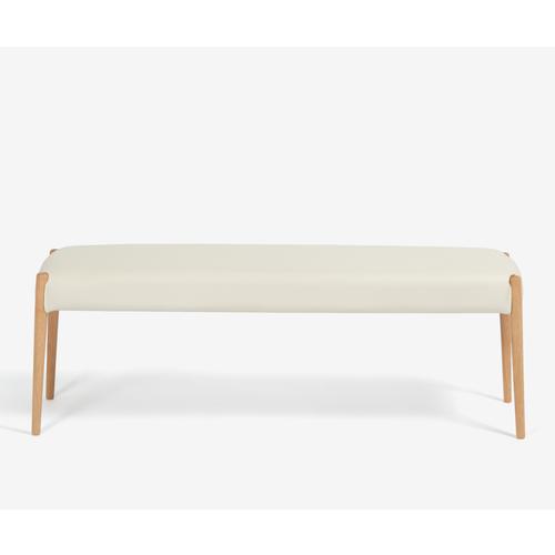 大塚家具 ベンチ「ユノ3A」幅125cm ホワイトオーク色 座面PVC