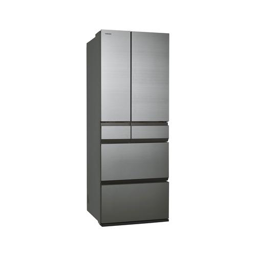 【無料長期保証】東芝 冷蔵庫 535L 観音開き 6ドア 幅68.5cm 3段冷凍室 上質冷凍＋ ブースト解凍 使い切り野菜BOX GR-A590WF(ZH) グレー系の画像