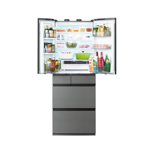 【無料長期保証】東芝 冷蔵庫 535L 観音開き 6ドア 幅68.5cm 3段冷凍室 上質冷凍＋ ブースト解凍 使い切り野菜BOX GR-A590WF(ZH) グレー系の画像