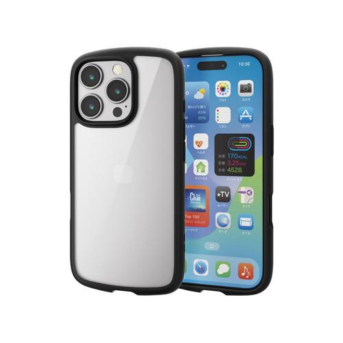 エレコム PM-A24CTSLFCBK iPhone 16 Pro ハイブリッド ケース カバー