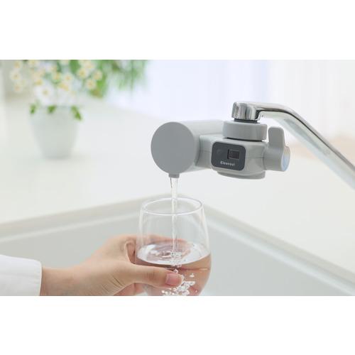 one water 蛇口用浄水器 グレー、カートリッジ付き 三菱ケミカル・クリンスイ CB096-GY 蛇口直結型浄水器 クリンスイ 約50