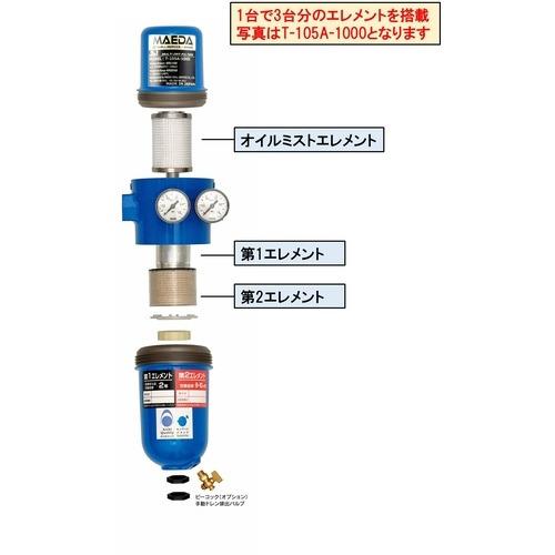 前田シェルエアフィルター 抗菌・除菌3in1マルチ・ドライフィルターRc3/8インチ T-105A-1000-ABの画像