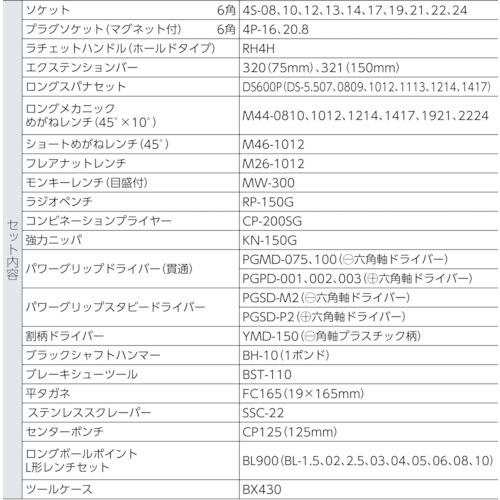 TONE ツールセット(オートメカニック用) 56pcs 700AD_3
