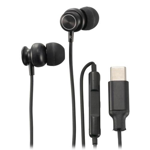 オーム電機 SMT-HA05-K USB Type-C ステレオイヤホン カナル型 1.2m