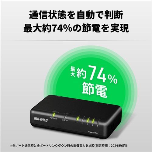 BUFFALO LSW7GT5EPWH Giga対応 スイッチングハブ 5ポート プラスチック