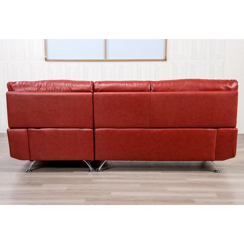 直接引取り限定★ヤマダオリジナル　本革左カウチソファ美品 幅237］左カウチソファ 本革 「YCS150003RD」 レッド ヤマダ