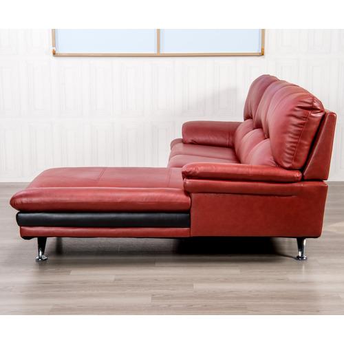 直接引取り限定★ヤマダオリジナル　本革左カウチソファ美品 幅237］左カウチソファ 本革 「YCS150003RD」 レッド ヤマダ