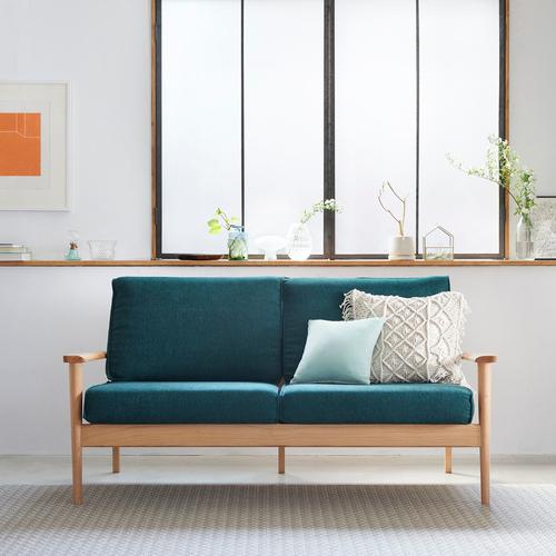 大塚家具 ソファ「シネマ」本体＋ヌードクッション レッドオーク材 