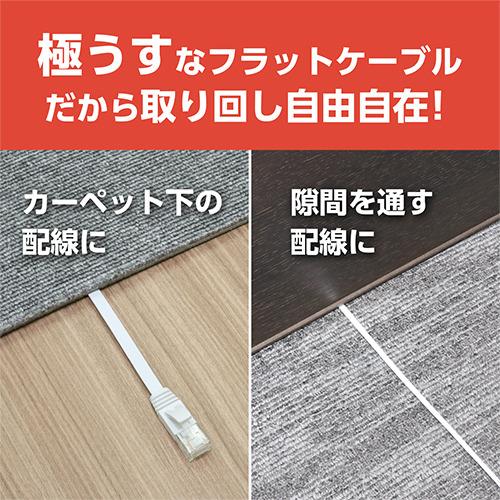 ミヨシ C6A-F02WH 極うすLANケーブル 2m ホワイト C6AF02WH : キムラヤ