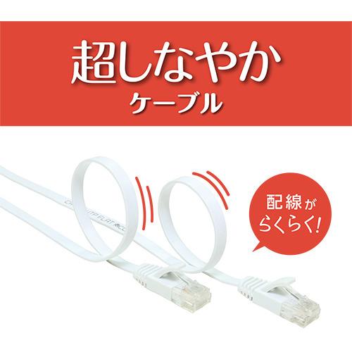 ミヨシ C6A-F02WH 極うすLANケーブル 2m ホワイト C6AF02WH : キムラヤ
