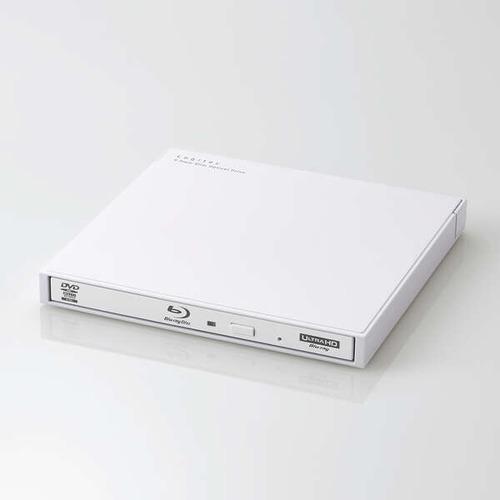 新品 ロジテック Type-C対応 ポータブルBDドライブ ホワイト Type-C ポータブルBD 再生 編集 書込ソフト付（ホワイト） - LBD