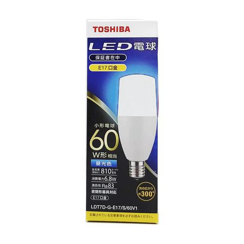 TOSHIBA LED電球 E17 60W相当 760lm 東芝 LDT7D-G-E17／S／60V1 LED電球 E17 60W相当 昼光色 T形