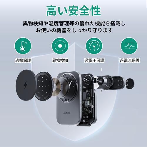 AUKEY LC-MC312-GY 3-in-1 MagSafe対応 ワイヤレス充電器 MagFusion Z Qi2対応 |  | 07