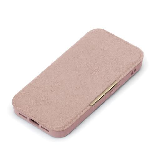GOOD GRIEF! iPhone用フリップケース PGA PG-25KGF07PK iPhone 16e用 ガラスフリップケース スエード調