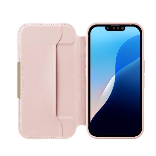 PGA PG-25KGF07PK iPhone 16e用 ガラスフリップケース スエード調