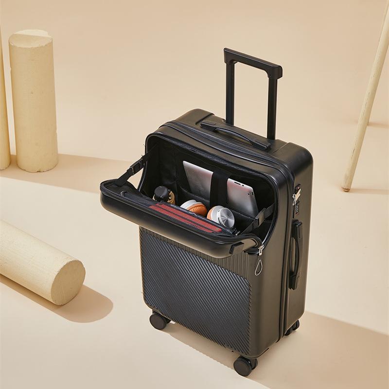 スーツケース フロントオープン Sサイズ 機内持ち込み 大容量 軽量 静音 かわいい キャリーケース 360度回転 おしゃれ ビジネス 旅行 USBポート付き 男性 女性｜kin-gshop｜07