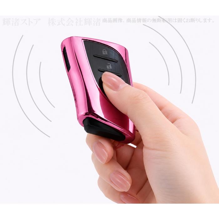レクサス TPU ピンク スマートキーケース キーカバー キーホルダー